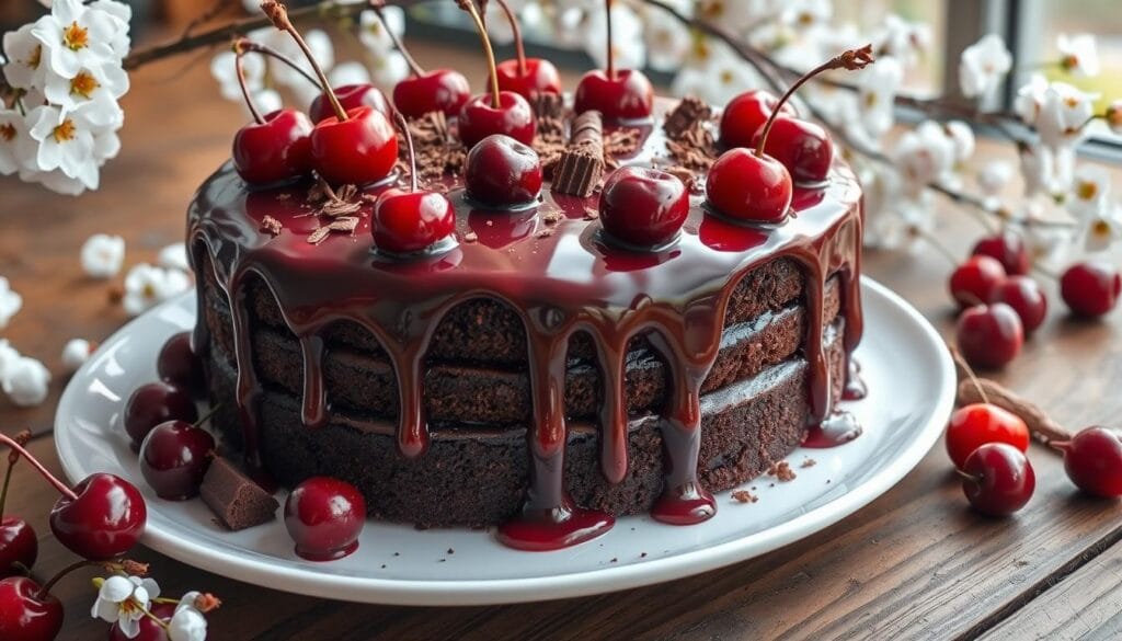 chocolate and cherry cake