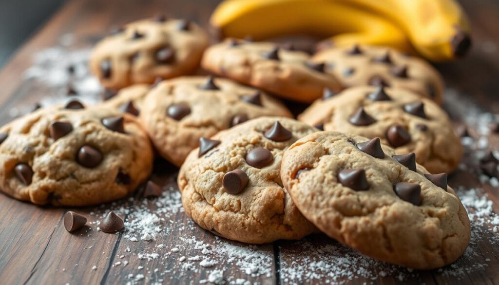 homemade banana chocolate chip cookies