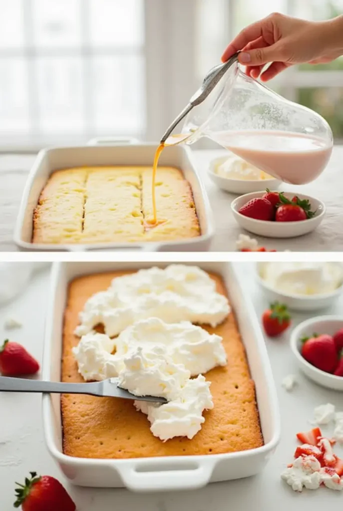 HOW TO MAKE strawberry tres leches