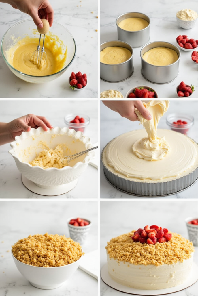 How to make strawberry shortcake crumble cake