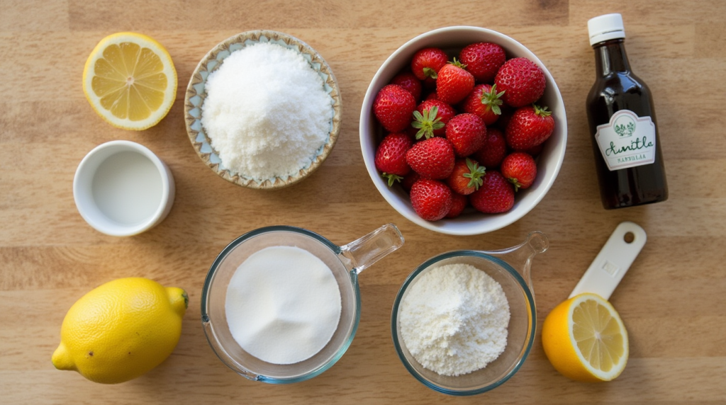 Ingredients for Fresh Strawberry Cake Filling