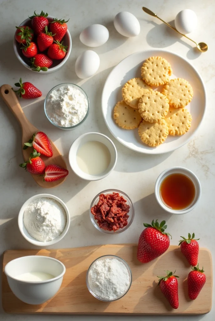 Ingredients for Strawberry Crunch Cake Recipe