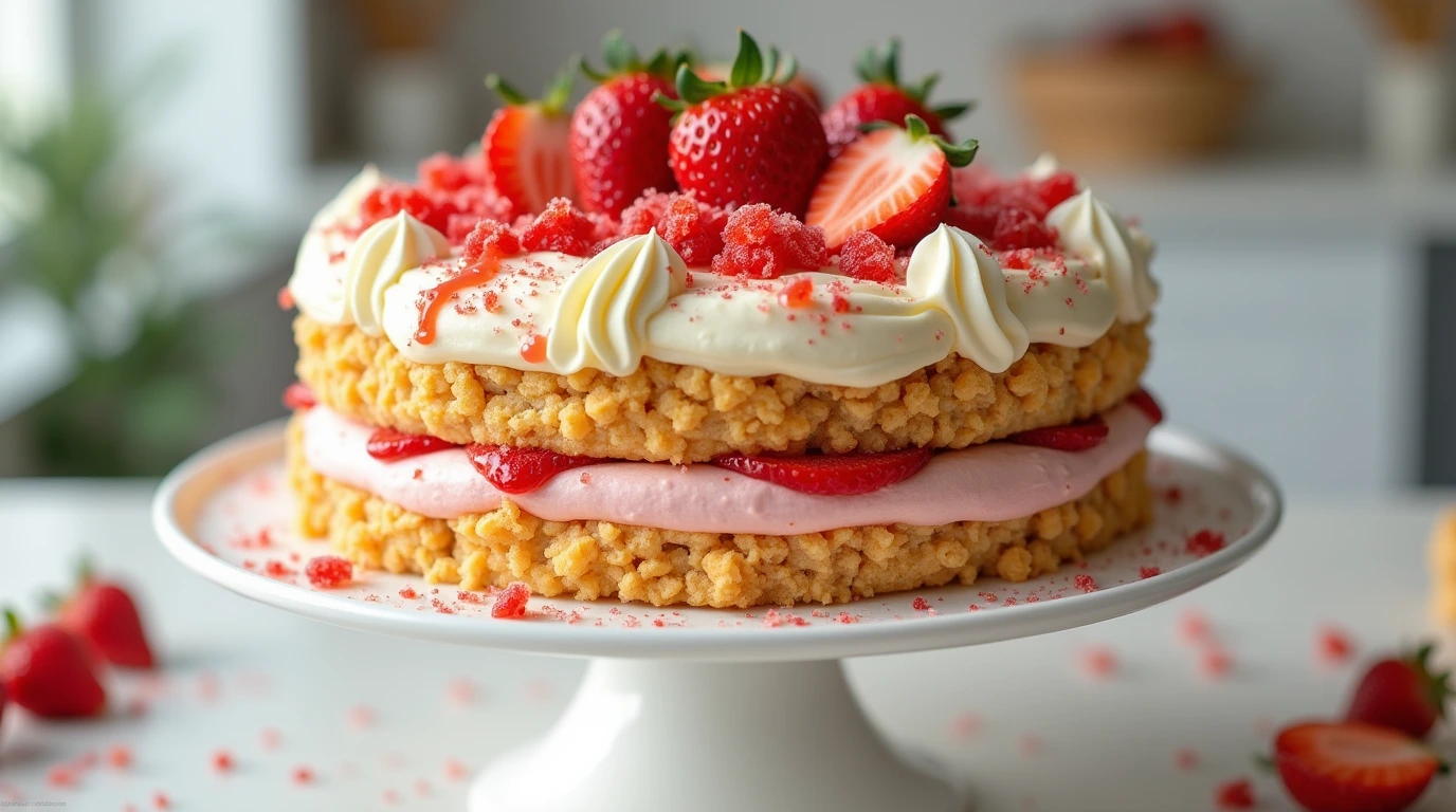 Strawberry Crunch Cake Recipe