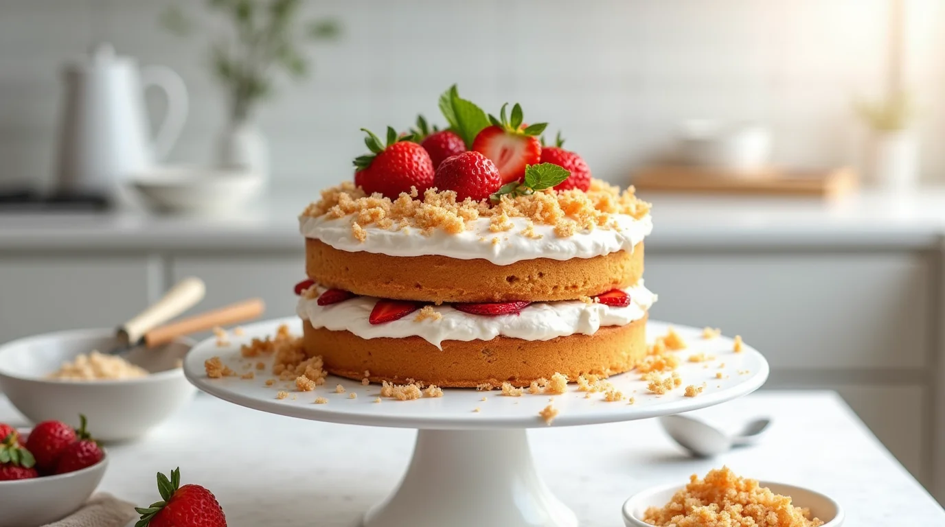 strawberry crunch cake