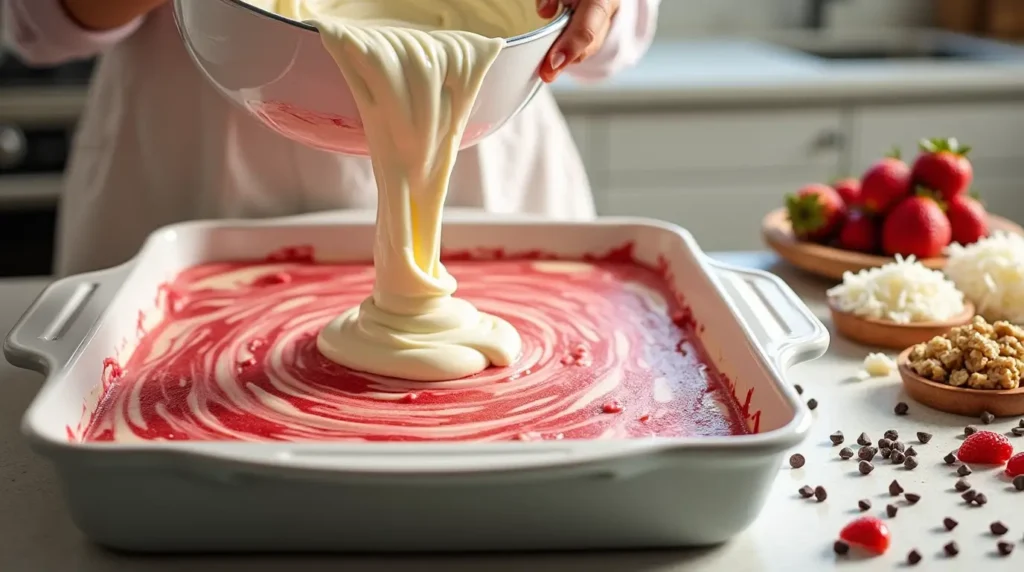 easy strawberry cheesecake cake